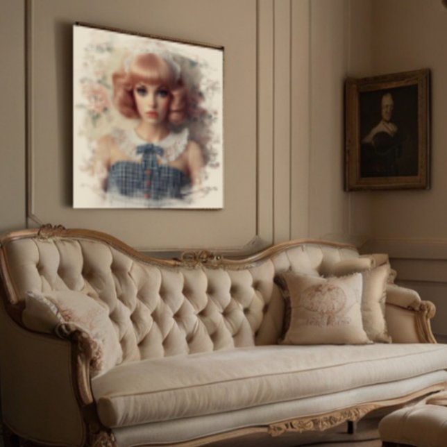 Antikes Dollcore-Mädchen mit Elfenbeinrand Poster (Von Creator hochgeladen)