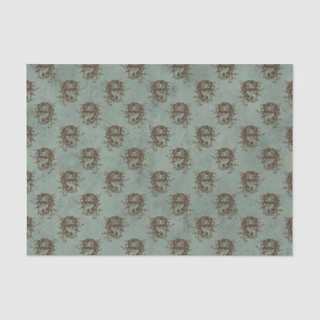 Antikes Drachenmuster Seidenpapier (Vorderseite)