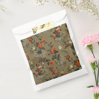 Antikes dunkles florales Orangen-Rosen-Botanik-Mus Geschenktütchen