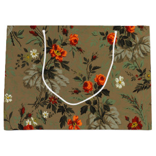 Antikes dunkles florales Orangen-Rosen-Botanik-Mus Große Geschenktüte