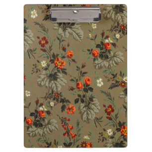 Antikes dunkles florales Orangen-Rosen-Botanik-Mus Klemmbrett