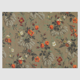 Antikes dunkles florales Orangen-Rosen-Botanik-Mus Seidenpapier
