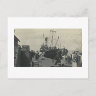 Antikes echtes Fotobild eines Schiffes Postkarte