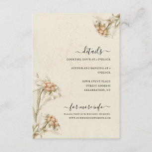 Antikes Edelweiß Florales Aquarell Umschlag Begleitkarte