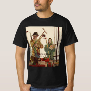 Antikes Ehepaar mit Gartengeräten T-Shirt