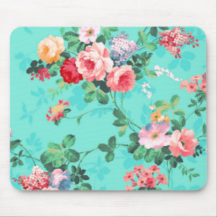 Antikes elegantes rosa rotes gelbes Rosenmuster Mousepad