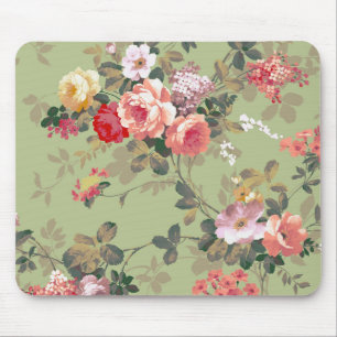 Antikes elegantes rosa rotes gelbes Rosenmuster Mousepad
