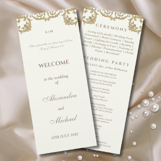 Antikes Elfenbein Barock Hochzeitsprogramm Christl Programm