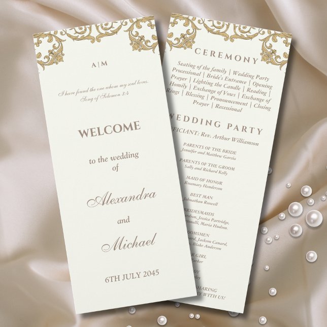 Antikes Elfenbein Barock Hochzeitsprogramm Christl Programm (Von Creator hochgeladen)