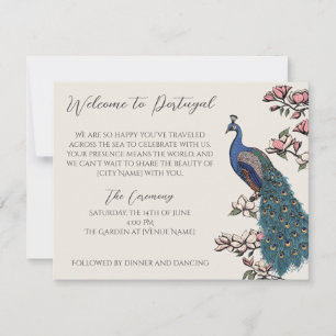 Antikes Elfenbein-Pfau-Tinte-Kunst-Hochzeitsprogra