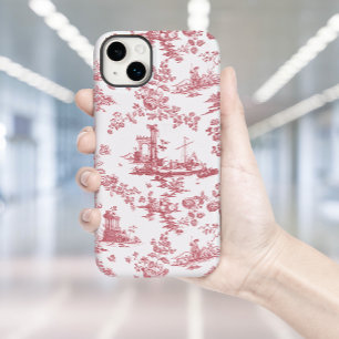 Antikes englisches Blumen-Toile de Jouy-Rosa Case-Mate iPhone 14 Plus Hülle