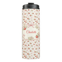 Antikes Erdbeer-Blumenmuster nahtloser Cottagecore