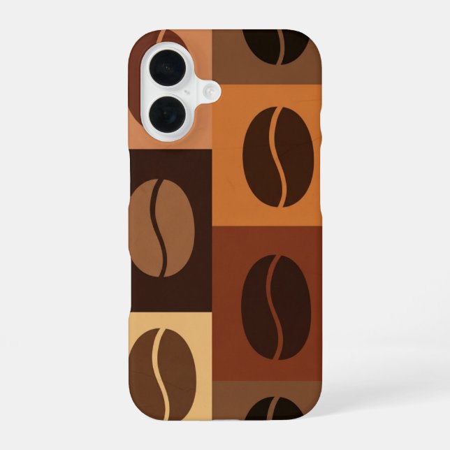 Antikes Espresso-Bohnen-Muster iPhone 16 Hülle (Rückseite)