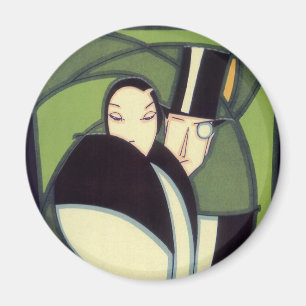 Antikes Etikett für Gemüse von Topper, Art Deco Ro Magnet