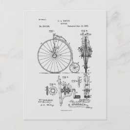 Antikes Fahrrad 1887 Penny Farthing Zeichnend Pate Postkarte