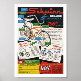 Antikes Fahrrad Anzeige Poster