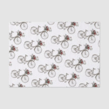 Antikes Fahrrad mit Korb von Blume