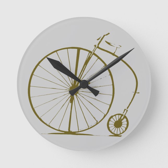 Antikes Fahrrad Runde Wanduhr (Vorderseite)