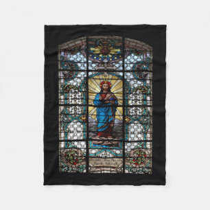 Antikes Fenster aus festem Glas Fleecedecke