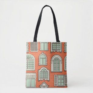 Antikes Fenster Szenisches Muster Tasche
