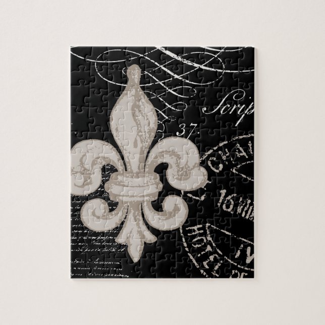 Antikes Fleur-de-Lis-Puzzle (Vertikal)