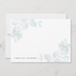 Antikes Floral Blau Mitteilungskarte