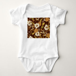 Antikes florales Barock: Magnolien, Rosen Muster. Baby Strampler