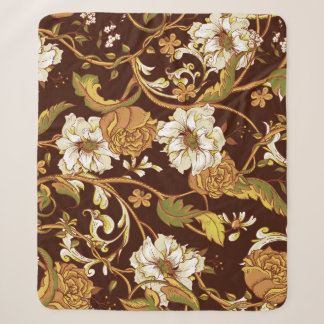 Antikes florales Barock: Magnolien, Rosen Muster. Sherpadecke