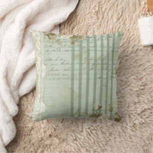 Antikes florales Schriftstreifenmuster Kissen