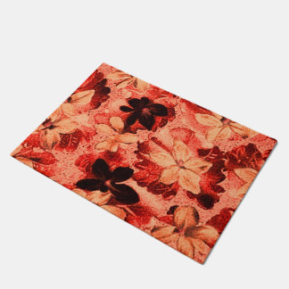 Antikes Florales verbranntes Orange Fußmatte