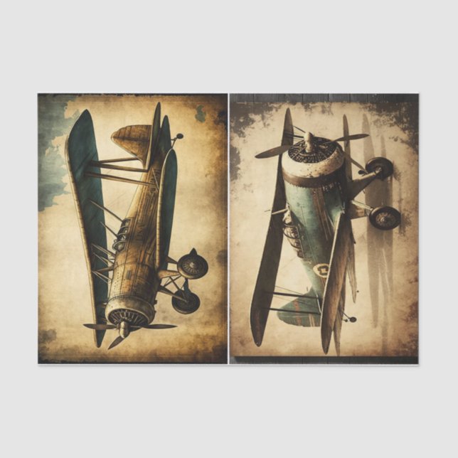 Antikes Flugzeug Seidenpapier (Vorderseite)
