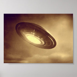Antikes Foto eines UFOs Poster