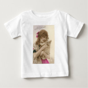 Antikes Foto Viktorianische Frau und Hund Baby T-shirt