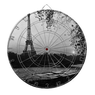 Antikes Frankreich Paris Eiffelturm Sonnenuntergan Dartscheibe