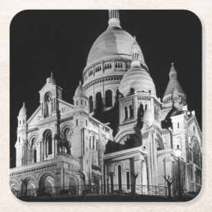 Antikes Frankreich Paris Sacre Coeur Basilika Rechteckiger Pappuntersetzer