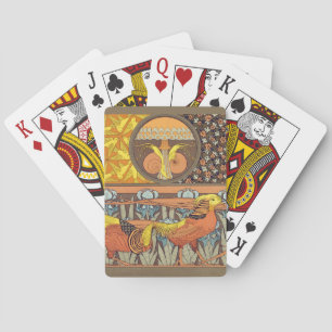 Antikes französisches Art Nouveau-Natur-Vogel-Must Spielkarten