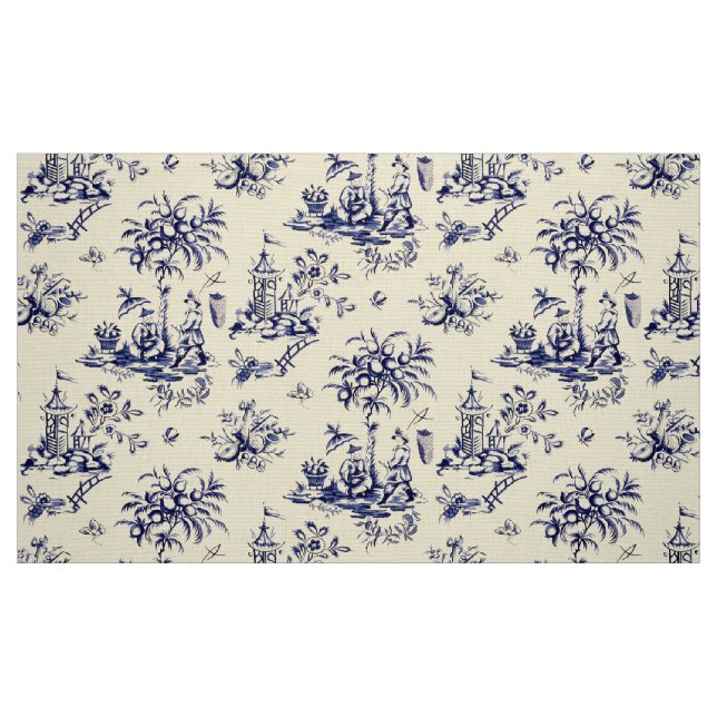 Antikes französisches Chinoiserie-Muster aus der v Stoff (Fat Quarter (45,7 x 55,9 cm))