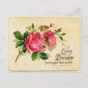 Antikes französisches Etikett Postkarte