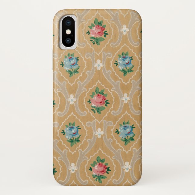 Antikes französisches Rose-Tapete Case-Mate iPhone Hülle (Rückseite)