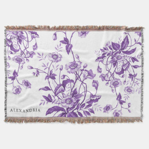 Antikes französisches Toile Lila Personalisiert Decke