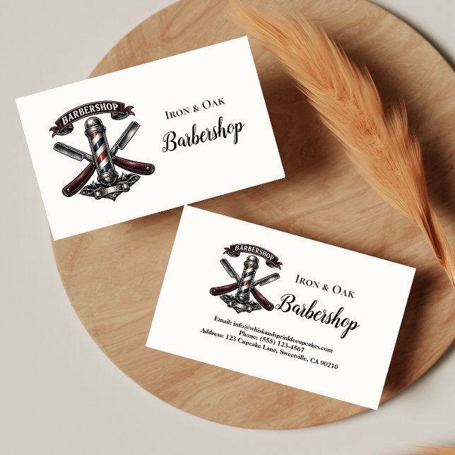 Antikes Friseursalons-Tools-Muster Visitenkarte (Von Creator hochgeladen)