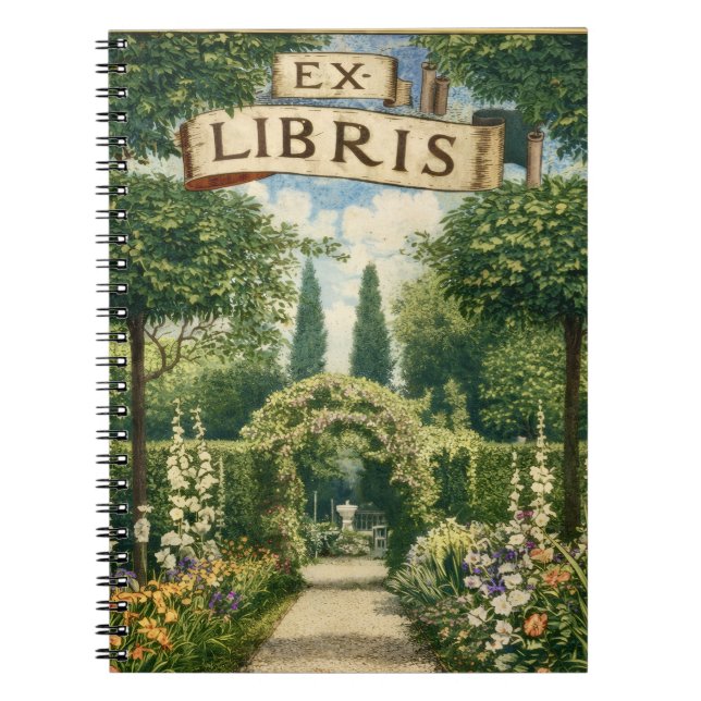 Antikes Garten Ex Libris Buchzeichen Notizblock (Vorderseite)