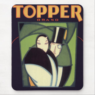 Antikes Gemüse-Etikett Topper, Art Deco Romantik Mousepad
