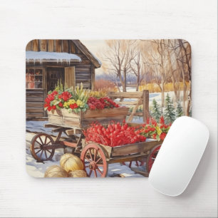 Antikes Gemüsekarren-Blockhaus Mousepad