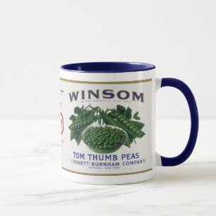 Antikes Gemüselabel - Erbsen Tasse