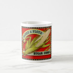 Antikes Gemüseschild, Olney & Floyd Zuckermais Kaffeetasse