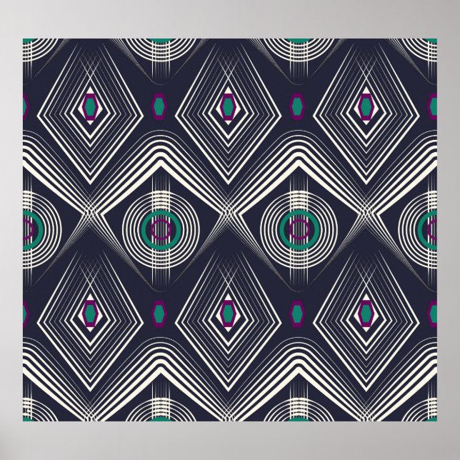 Antikes geometrisches Ornament, Stilvolle Textur. Poster (Vorne)