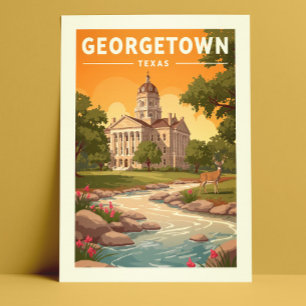 Antikes Georgetown Texas Postkarte