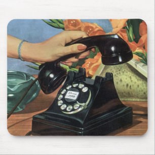 Antikes Geschäft, Antiktelefon mit Wählscheibe Mousepad