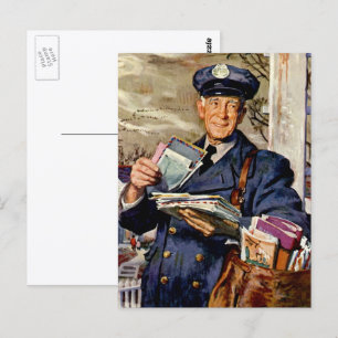 Antikes Geschäft, Briefträger liefert Post Briefe Postkarte